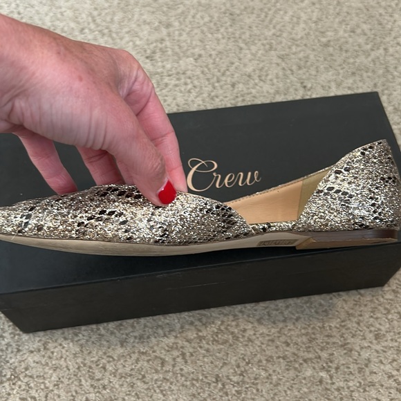 J. Crew Audrey Metallic Snakeskin Flats in Gold Brown, 7.5 - Picture 6 of 14